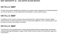 Metalik Mat Dekoratif Boya